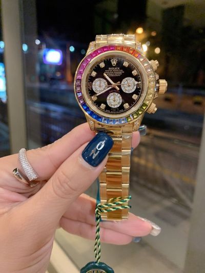 Rolex Diamonds Bezel Daytona Rainbow  36 Dimonds Woman Watch rolex warranty card for sale